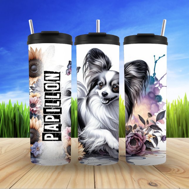 Papillon's Graceful Floral Dance Thermal Tumbler (Creator Uploaded)