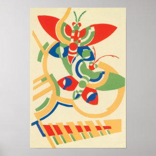 Papillons Jazz Pochoir Art Déco vintage