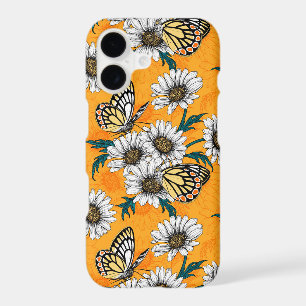 Papillons Jézabel et fleurs marguerites