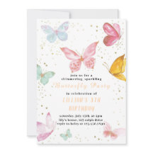 Papillons magiques Invitation anniversaire 2025