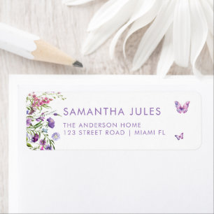 Papillons modernes Purple Floral Adresse de retour