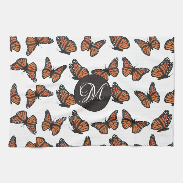 Papillons Monarque Serviette de cuisine 16" x 24" (Horizontal)