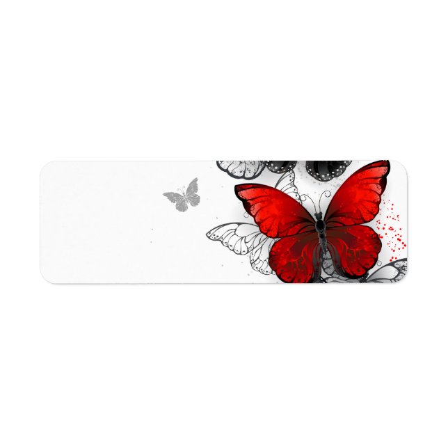 Papillons noirs et rouges volants (Devant)