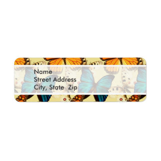 Papillons orange et turquoise ; Motif papillon