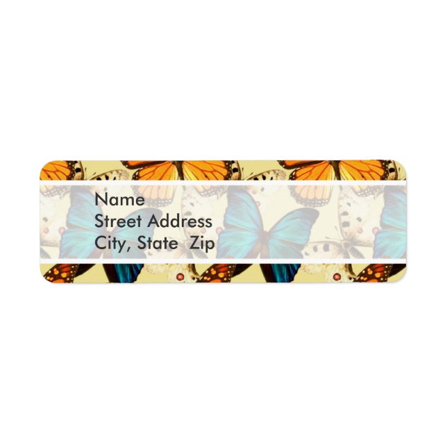 Papillons orange et turquoise ; Motif papillon (Devant)