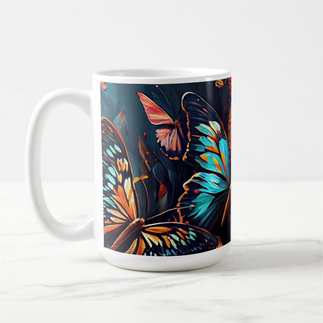 Papillons Peinture à l'huile Style design13 Mug de (Gauche)