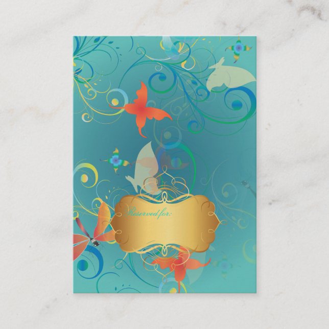 Papillons PixDezines+Dragonflies, cartes de place (Devant)