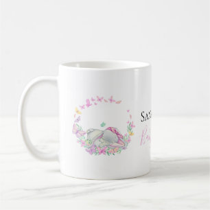 papillons rose éléphant Café Mug