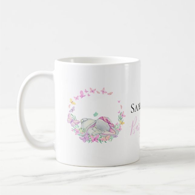 papillons rose éléphant Café Mug (Gauche)