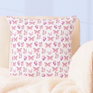 Papillons rose mignon Lancer Oreiller