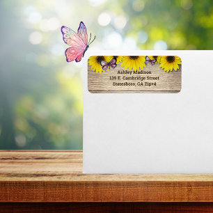 Papillons rose Tournesol Adresse de retour