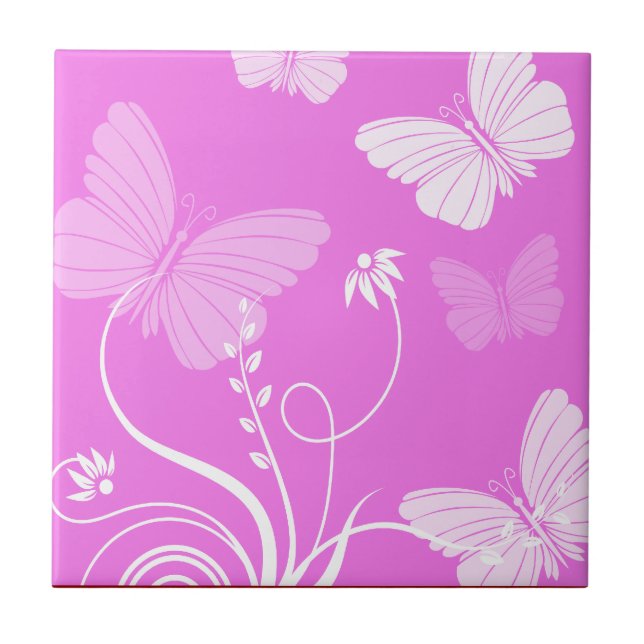 Papillons roses Carreaux (Devant)