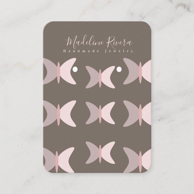 Papillons roses Cartes d'affichage de l'oreille ar (Devant)