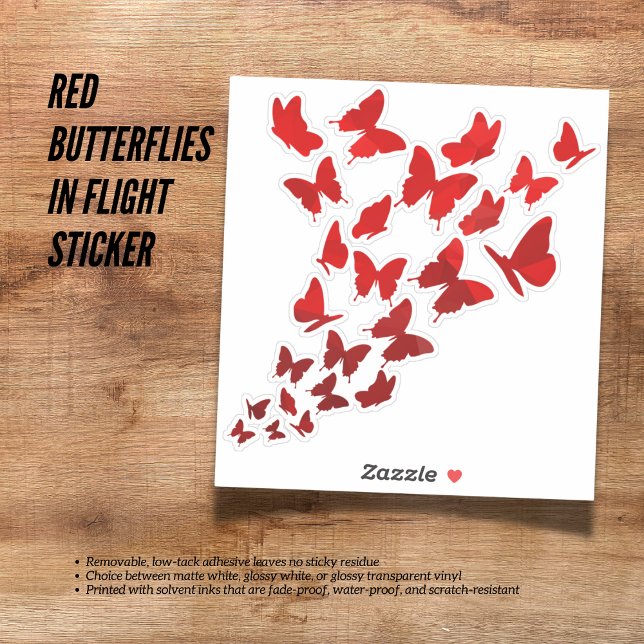 Papillons Rouges Dans Sticker De Vol (The Butterfly Studio
Red Butterflies In Flight Sticker)