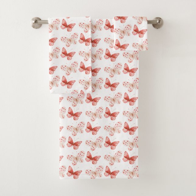 Papillons rouges rose blush   (En situation)