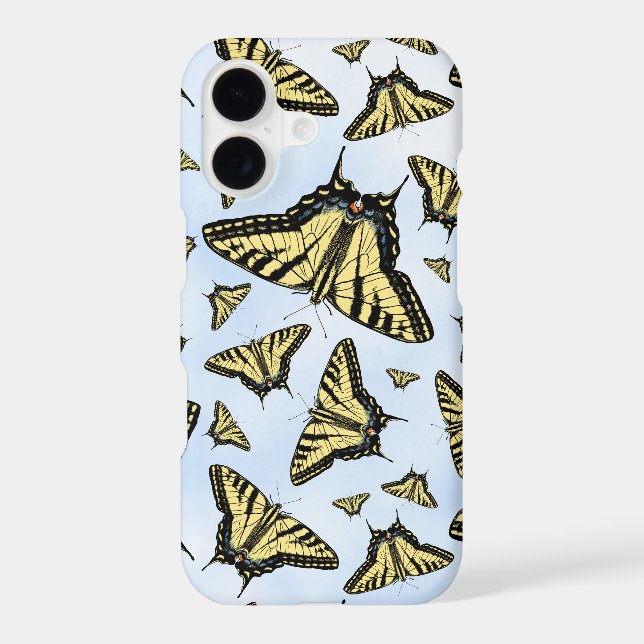 Papillons Swallowtail Jaunes Ciel Bleu (Verso)