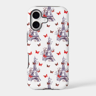 Papillons Tour Eiffel Violets Romantiques Parisien