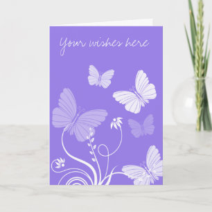 Papillons violets Carte de voeux
