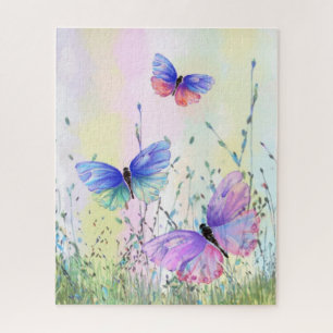 Papillons volants colorés Puzzle Printemps Joie