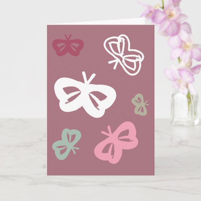 Papillons volants "Joyeux Anniversaire!" Carte de  (Orchidée)