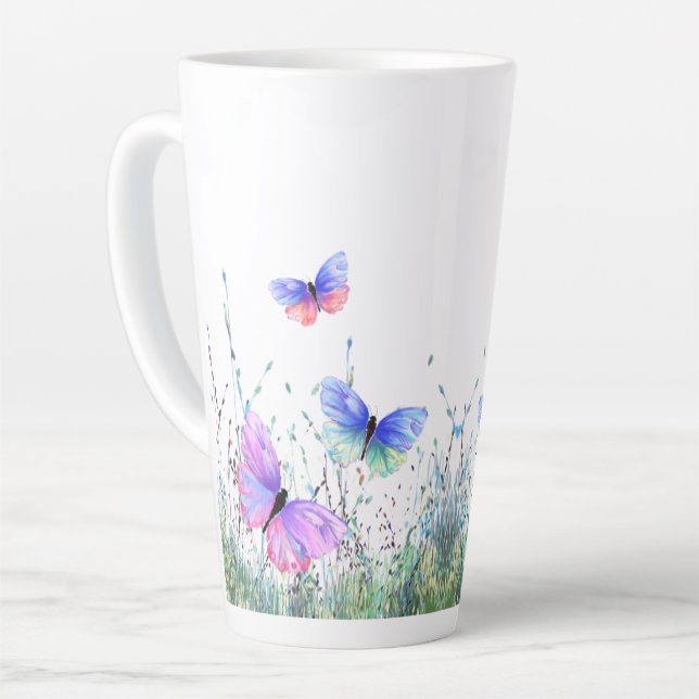 Papillons volants Latte Mug (Angle gauche)