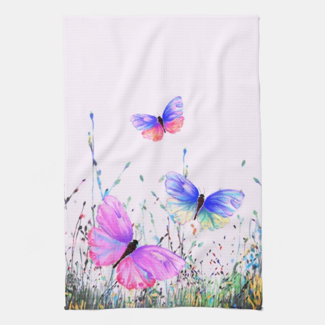 Papillons volants Serviette de cuisine (Vertical)