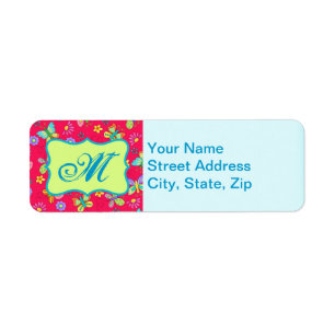 Papillons Whimsy moderne sur Monogramme rouge pers