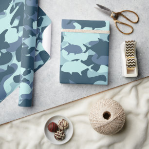Papio and Ulua - camouflage Hawaiian fishing Wrapping Paper