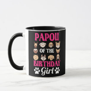 Papou Of The Birthday Girl Dog Paw Bday Party Mug