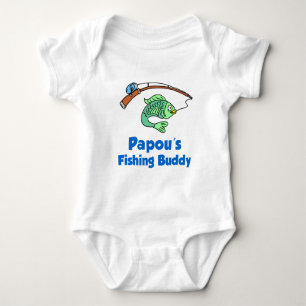 Papou's Fishing Buddy Baby Bodysuit