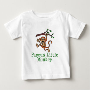 Papou's Little Monkey Baby T-Shirt
