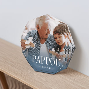Pappou Grandpa Year Established Photo Block