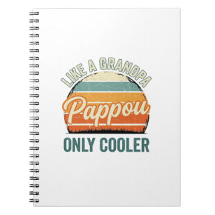 Pappou Like a Grandpa Only Cooler Vintage Shirt_1 Notebook