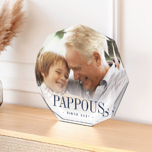 Pappous Grandpa Year Established Photo Block