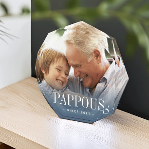 Pappous Grandpa Year Established Photo Block