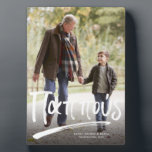 Pappous Greek grandfather one photo Plaque<br><div class="desc">A fun and thoughtful gift for your Greek grandfather - a photo easel with your image and the word "Pappous" (also known as "Papou") in a Greek brush lettering. Also includes room for personalized text. Makes a great Christmas gift from the grandkids but also great for Father's Day and birthday...</div>