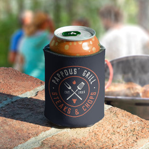 Pappous' Grill Personalized Year Established Can Cooler