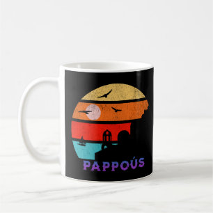 Pappoús Retro Sunset Ocean Grandfather Coffee Mug
