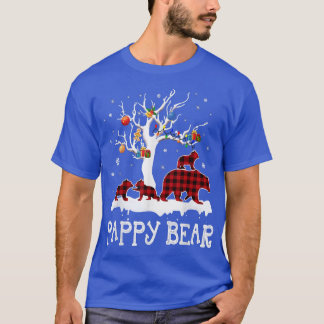 Pappy Bear Christmas Pajama Red Plaid Buffalo Fami T-Shirt