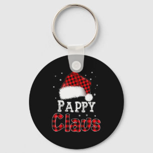 Pappy Claus Christmas Red Plaid Pajama Family Matc Keychain