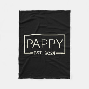 Pappy Est 2024 New Dad Father's Day Men Cket  Fleece Blanket