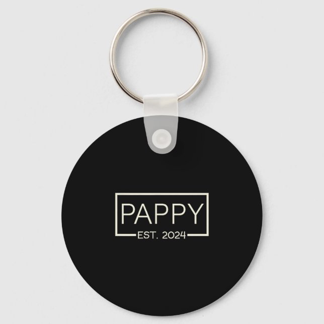 Pappy Est 2024 New Dad Father's Day Men Cket  Keychain (Front)