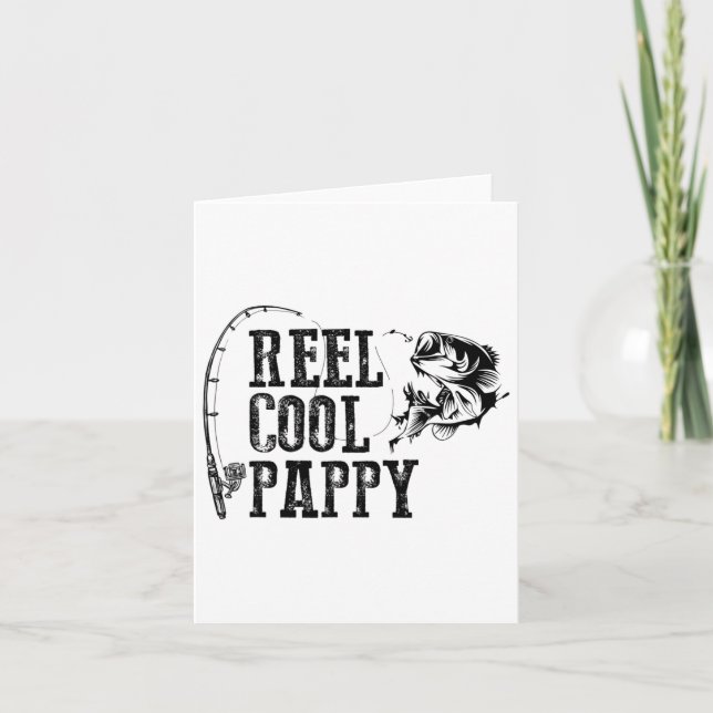 Pappy Fishing Reel Cool Pappy Funny Gift  Card (Front)