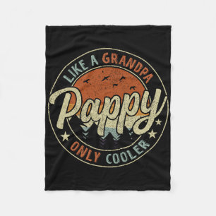 Pappy Like A Grandpa Only Cooler Vintage Retro Fat Fleece Blanket
