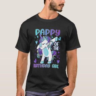 Pappy of the Birthday Party Girl Dabbing Unicorn 2 T-Shirt
