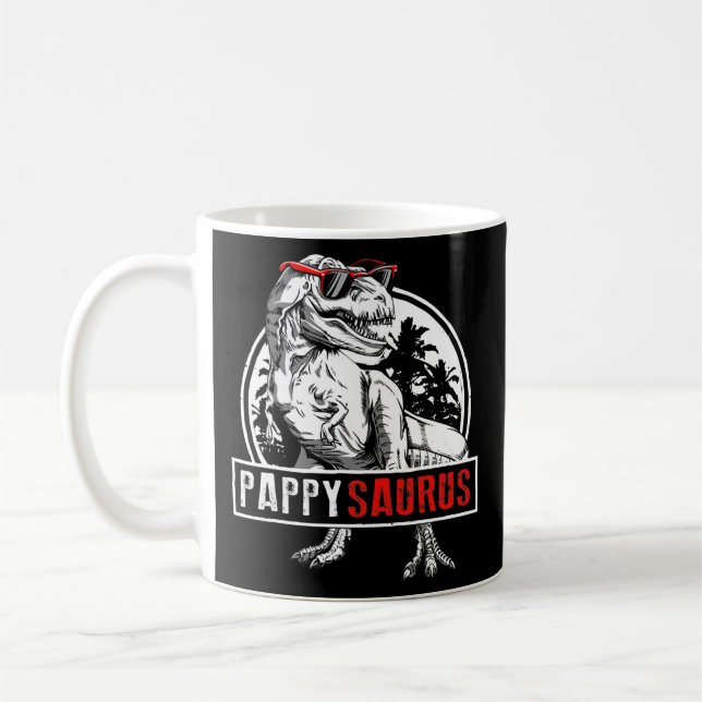 Pappy Saurus T Rex Dinosaur Pappy Saurus Father's Coffee Mug (Left)