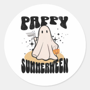 Pappy Summerween Ob Nurse Halloween Ghost With Spe Classic Round Sticker