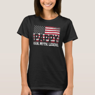 Pappy The Man Myth Legend American Flag Father's D T-Shirt