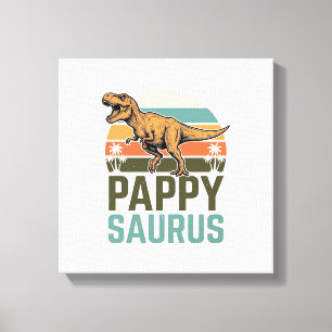Pappysaurus Funny Dinosaur Vintage Sunset Shirt_1 Canvas Print