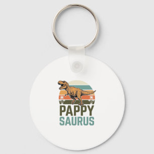 Pappysaurus Funny Dinosaur Vintage Sunset Shirt_1 Keychain